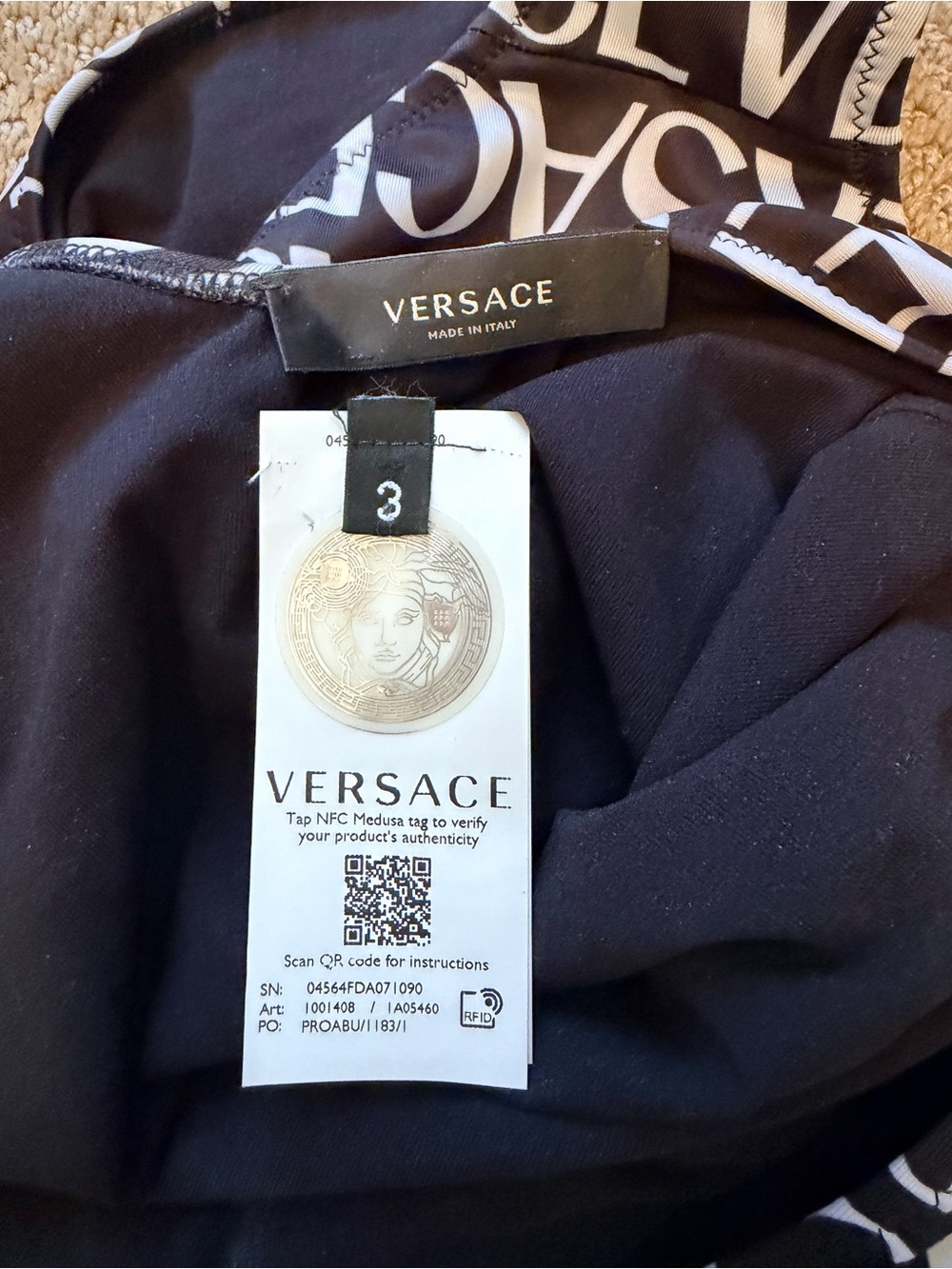 Versace all-over logo print one-piece Size 3 - Picture 10 of 16